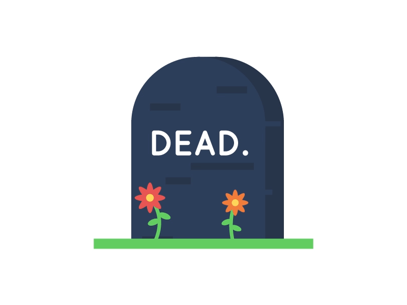 Dead. 2.0 animation dead gif grave illustration loop mograph motion design motion graphics spooky sticker