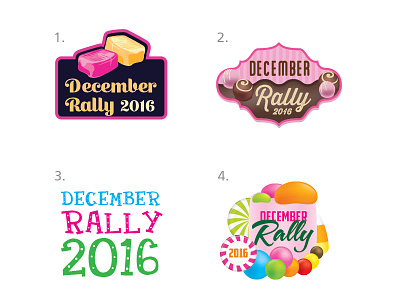 December Rally 2016 Options 2016 candy candy land december logo rally stylization sweets