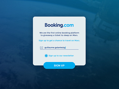 DailyUI #01 - Sign Up blue booking booking.com daily ui header image sign up ui webdesign