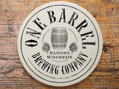 One Barrel Brewing Co. Coaster - Inktober drawing handlettering ink inktober lettering paper pen sketch type typography