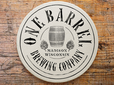 One Barrel Brewing Co. Coaster - Inktober drawing handlettering ink inktober lettering paper pen sketch type typography