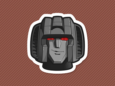 Starscream 80s decepticon helmet icon outline robot sarscream seeker smirk star sticker transformer