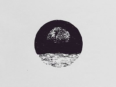 Moon With A View drawing hand drawn illustration ink micron moon sketch space