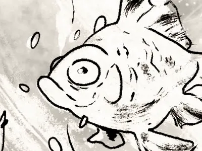 MINERVA'S MAP PAGE SAMPLE comic fish funny illustration