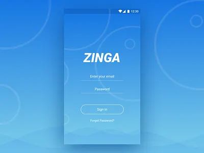 Zinga - Assistant App appinterface artificial assistant intelligence materialdesign signin ui ux