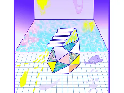 Exploring 3d geometric 3d colour futuristic geometric gradient graphic design pool post modern textures visual
