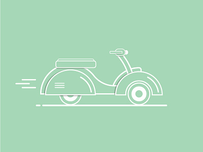 Vespa. 2d adobe ai flat illustration illustrator lineart outline shadow stroke vector vespa