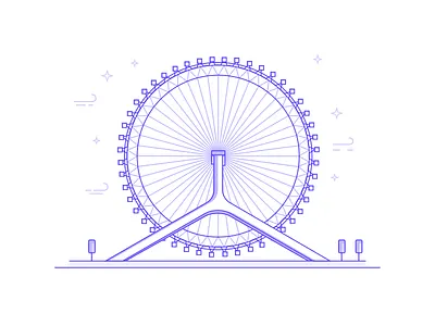 The Tientsin Eye ferris wheel illustration sketch the tientsin eye