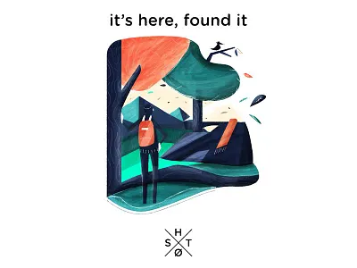 It's here, found it! design illustration person texture trees vector