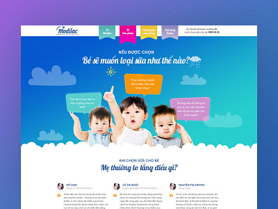 Website for Kid & Mom kid landing page milk mom