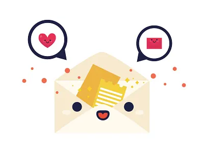 Illustration - Letter cute email envelope letter love