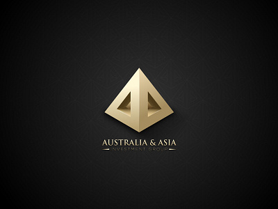 Australia & Asia Investment Group agency black branding business company dark developer gold investment logo luxury pyramid