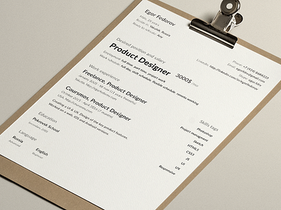 My clean cv-resume cv resume sketch template