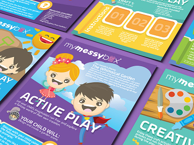 Mymessybox Branding box boy characterdesign children craftwork cute flyer girl graphic design mymessybox website