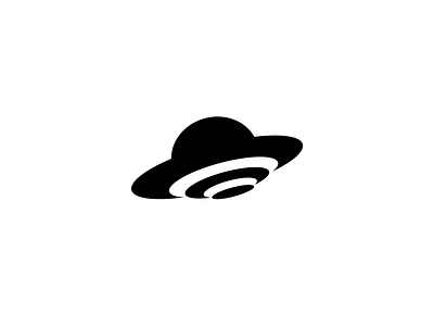 UFO branding icon identity illustration logo mark negative space spaceship symbol ufo vector