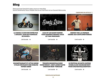 Blog part. article blog motorcycles news webdesign wordpress