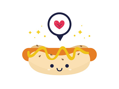 Illustration - Hotdog Love food hotdog love