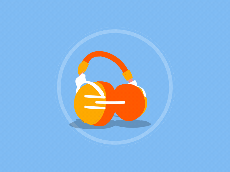 Headphones 3d after effects animation design flat motion motion design motion graphics neon simple sketch toon