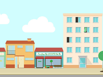 Village Bo Bell animation brand buildings houses illustration kids shoes vector village