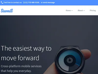 Responsive WordPress Landing Page Theme - Sawmill landing page marketing minimal one page showcase simple startup template