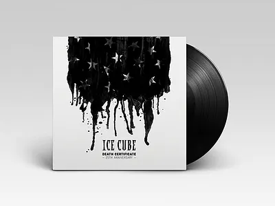 Bleeding Flag Cover album america certificate cover death design flag graphic ice cube illustration ink record