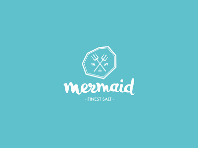 Mermaid Salt brand conceptual food handdrawn logo mermaid mythical organic salt sea typography water