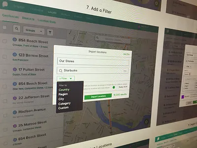 Exciting geofence update... geofence geolocation import location marketing mobile ui upload wireframe