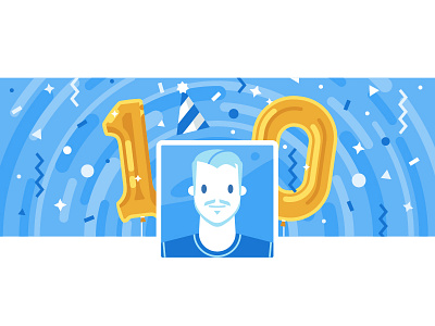 VK10 10 birthday character illustration stolz vk vkontakte