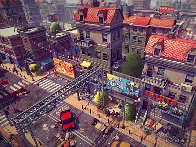3d Postapocalyptic cartoon city pack 3d asset cartoon city design mobile model pack postapocalyptic texture unity zombie