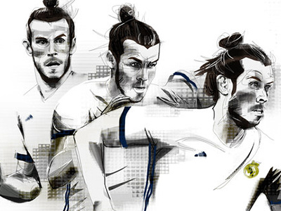 bt sport illustration bale champions league drawing football gareth bale illustration real madrid soccer wales