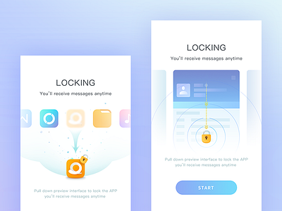 Lock lock! app chat gui landing lock message oa page snail start ui