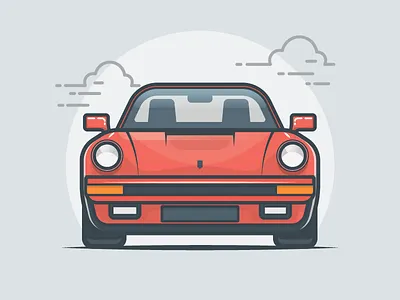 Porsche! 80s auto car illustration porsche retro ride vector vehicle vintage