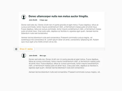 Collapsed accordion comments expand replies