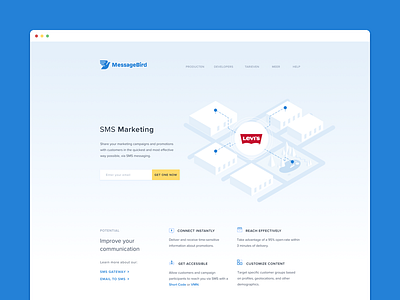 SMS Marketing bird isometric marketing messagebird sms ui