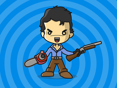 Ash Williams from Evil Dead adobe ash ash williams chibi evil dead halloween horror illustrator