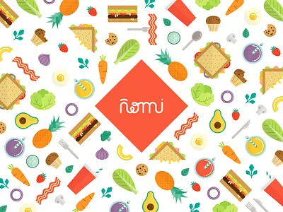ñomi pattern branding flat food graphic design icon illustration illustrator logo logotype pattern restaurant sandwich