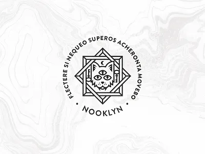 Realm of the Purrrd Eye badge cat head logo marble occult seal spooky