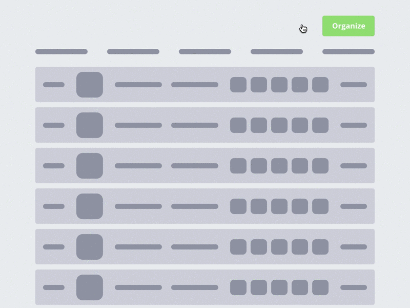 Organise List animation list organize