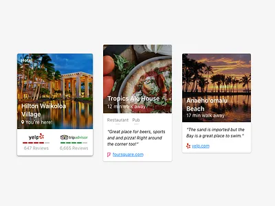 What's nearby? card directions location mobile place reviews summary ui ux