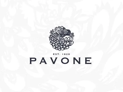 Pavone 2.0 alternate artwork brand hotel logo peacock texture