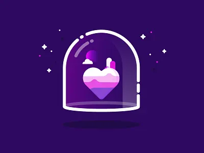 Heart heart identity illustration land love moon planet purple space vector