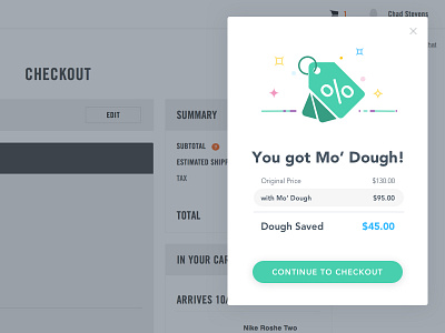 Mo' Dough chrome clean extension illustration ui web