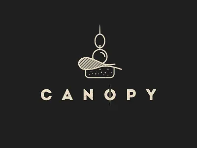 Canopy branding canopy food kitchen line line design logo logo design retro vintage