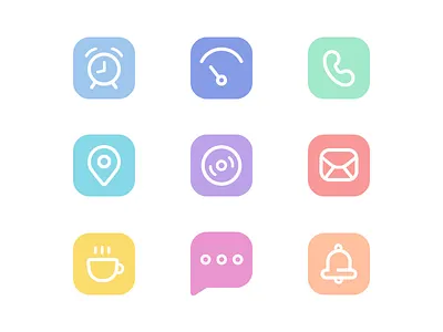 Office Icons app blue colorful cute fashion girl green icons illustration information office ui