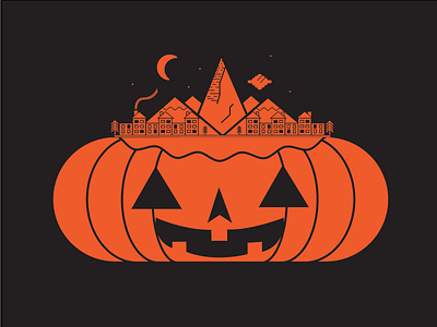 Halloween Town autumn fall halloween october pumpkin vector