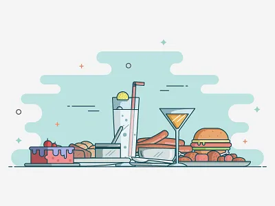 Beer more at The Beer Café beer burger chicken cocktail dessert drink illustration mocktail pastels sausage soup