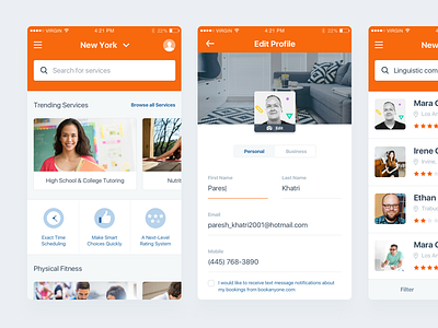 Hire Local Professionals android app book design hire icons interface ios redesign ui ux