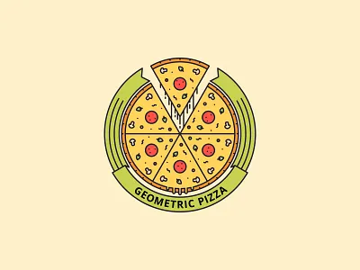 Geometric Pizza clean eat fast food food italian logo party pizza pizzeria restaurant