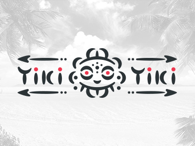 Tiki Tiki beach dance funny hawaii indigenous logo brand mark negative space sea symbol travel tribal tropical