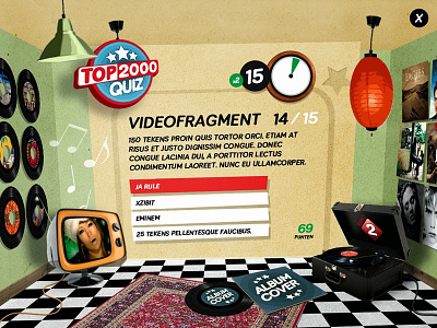 Top 2000 Quiz Game - Question Screen game quiz top 2000 visual design